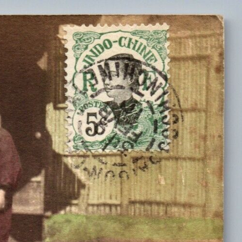C.1910 RPPC INDO-CHINE STAMP CANCEL CHINA FRANCE OCCUPATIONAL JAPAN Postcard PS