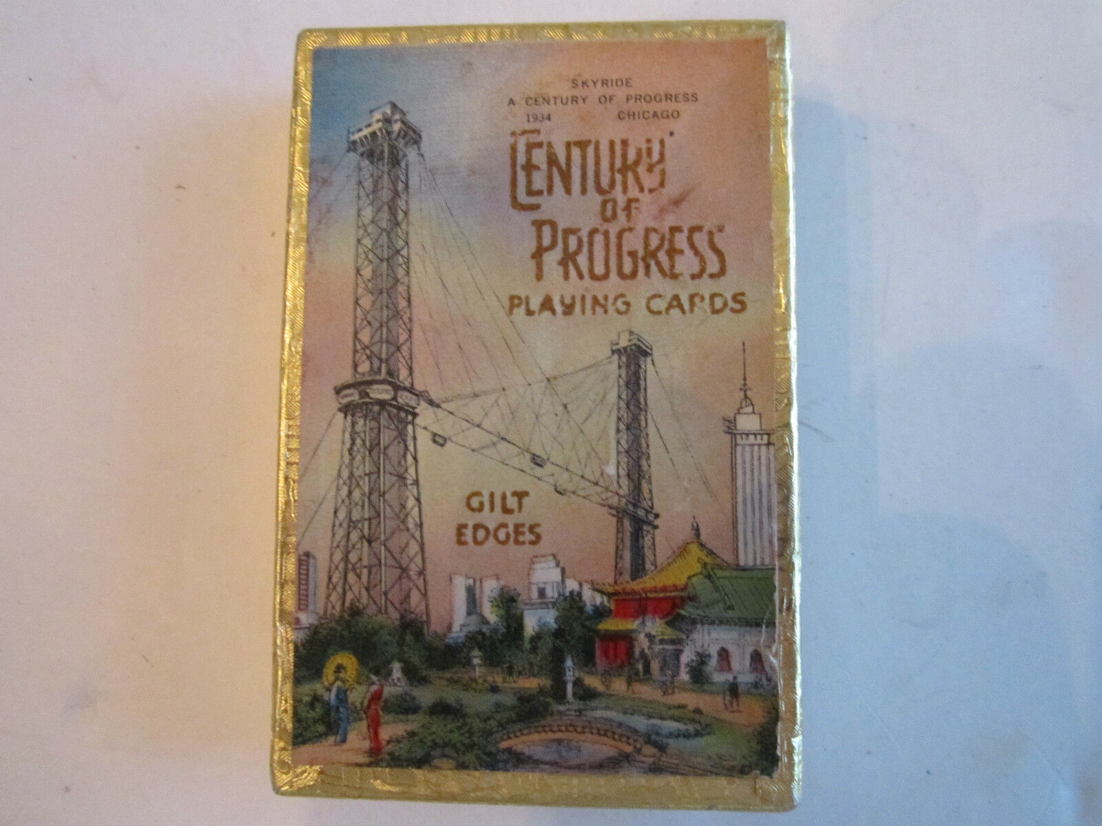 1934 CENTURY OF PROGRESS PLAYING CARDS  NEW NOS IN THE PACKAGING BOX  TUB BB-3A 