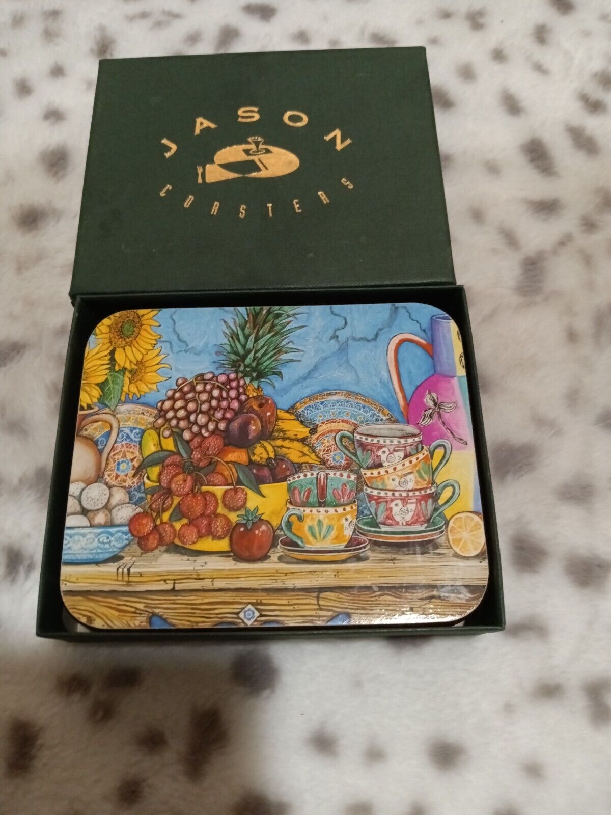 Vintage Jason Of New Zealand 6-count Coasters in Original Box Italian Still Life