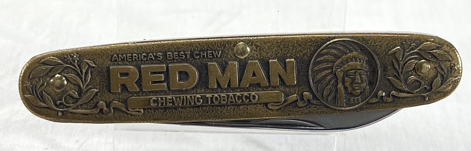 Vintage, Kutmaster, RED MAN Chewing Tobacco Advertisement, Folding Pocket Knife