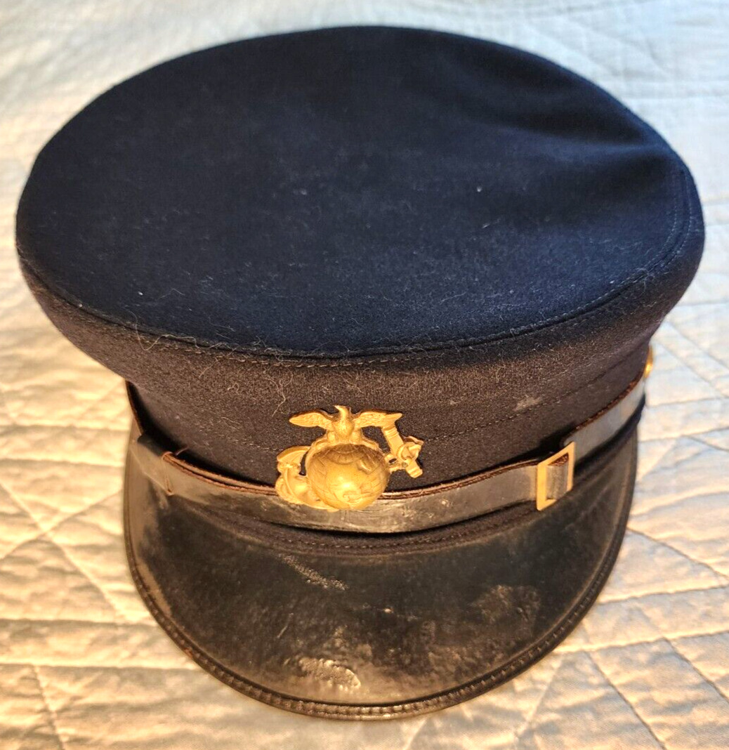 EARLY 1900's USMC MARINE CORPS BELL CROWN CAP with EARLY EGA