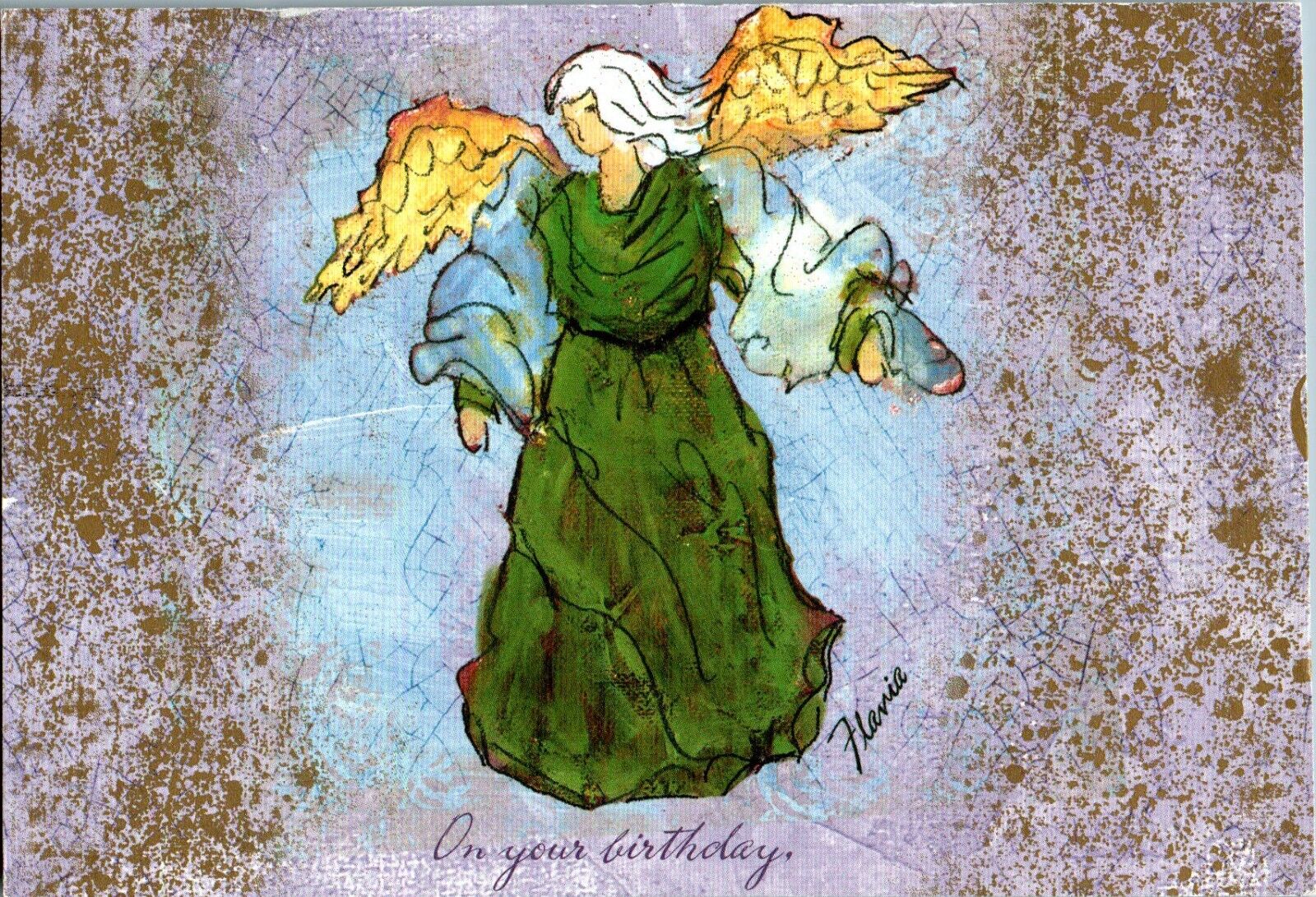 Birthday Greetings, Angel Postcard