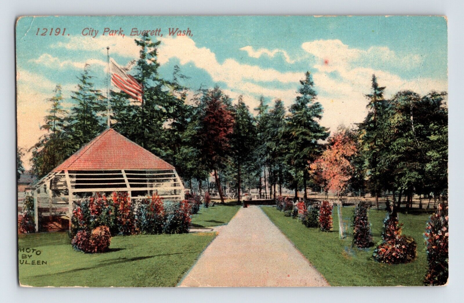 Postcard Washington Everett WA City Park 1913 Posted Divided Back