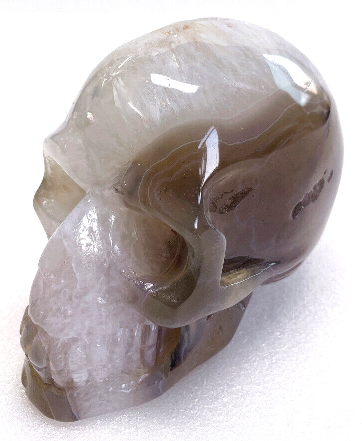 4.1'' Natural Agate Carved Crystal Skull,Realistic - Skulls Gemstone & Crystal