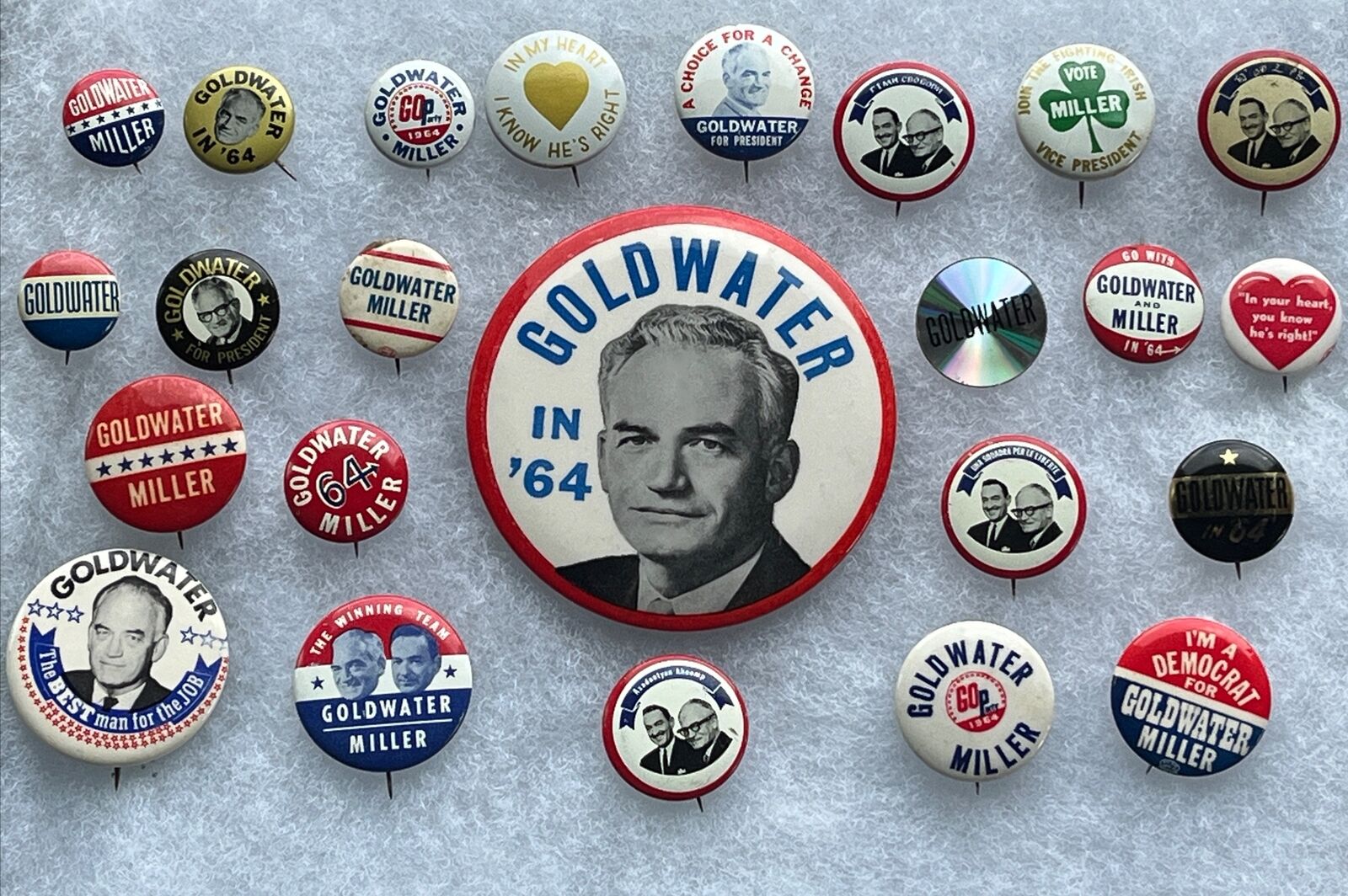 (23) Vintage Rare GOP 1964 Vote Republican Goldwater Miller for President  LOT X
