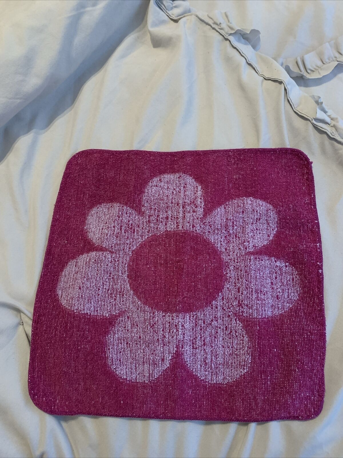 Vintage Cannon Washcloth Daisy Flower Power Purple Orchid Mod Royal Family