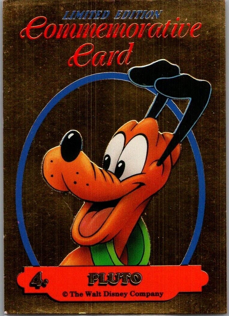 1992 Dynamic Disney Classics Pluto Gold Commemorative Card limited Edition #4