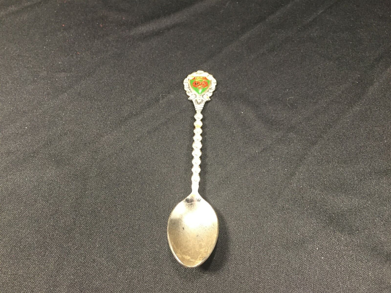 Vintage August Poppy Collectible Silver Spoon Souvenir Union Japan