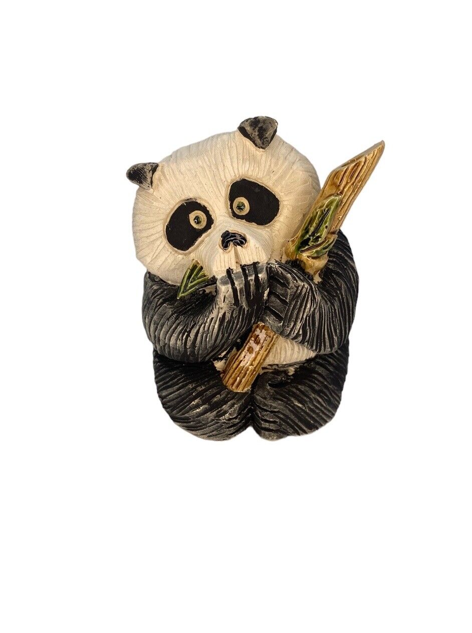 ARTESANIA RINCONADA Panda Bear Figurine Artisan Bamboo CUTE