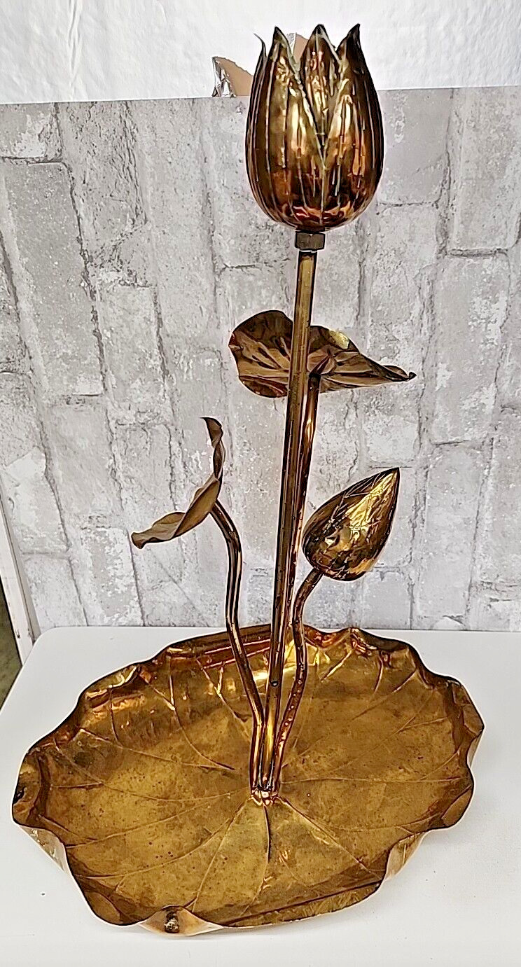 Feldman Brass Table Lamp Vintage 1960 Hollywood Regency 20 inches tall