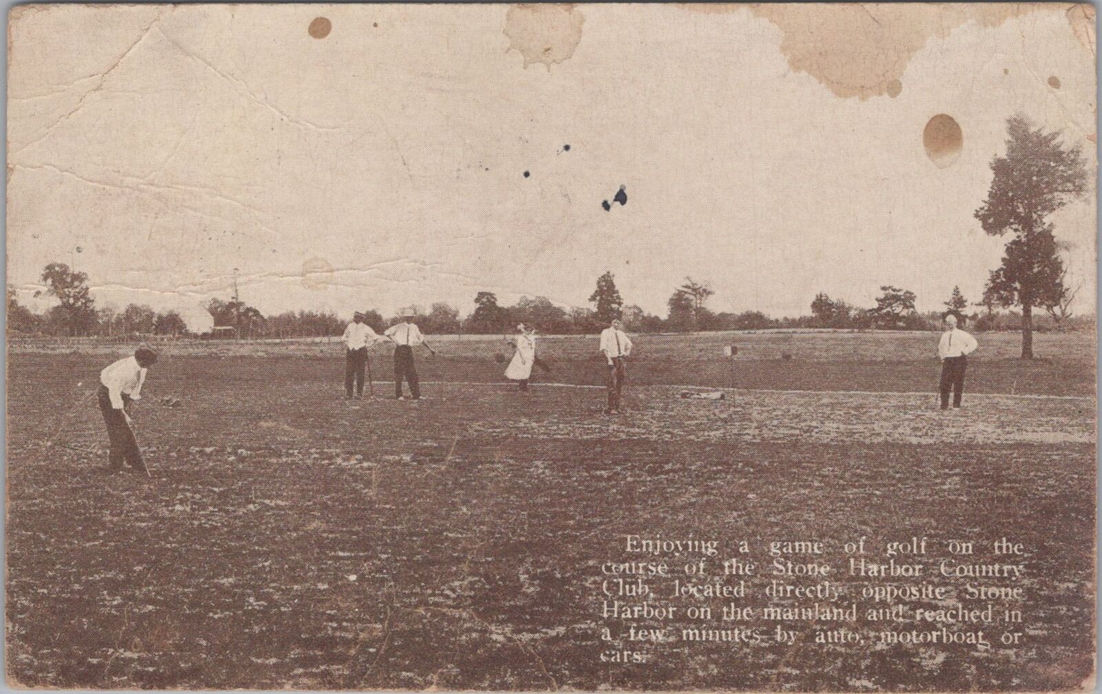 Stone Harbor Country Club Golf Course Stone Harbor New Jersey 1912 Postcard