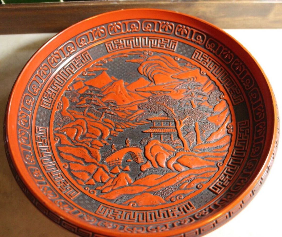 Vintage Japanese Carved Laquer Bowl