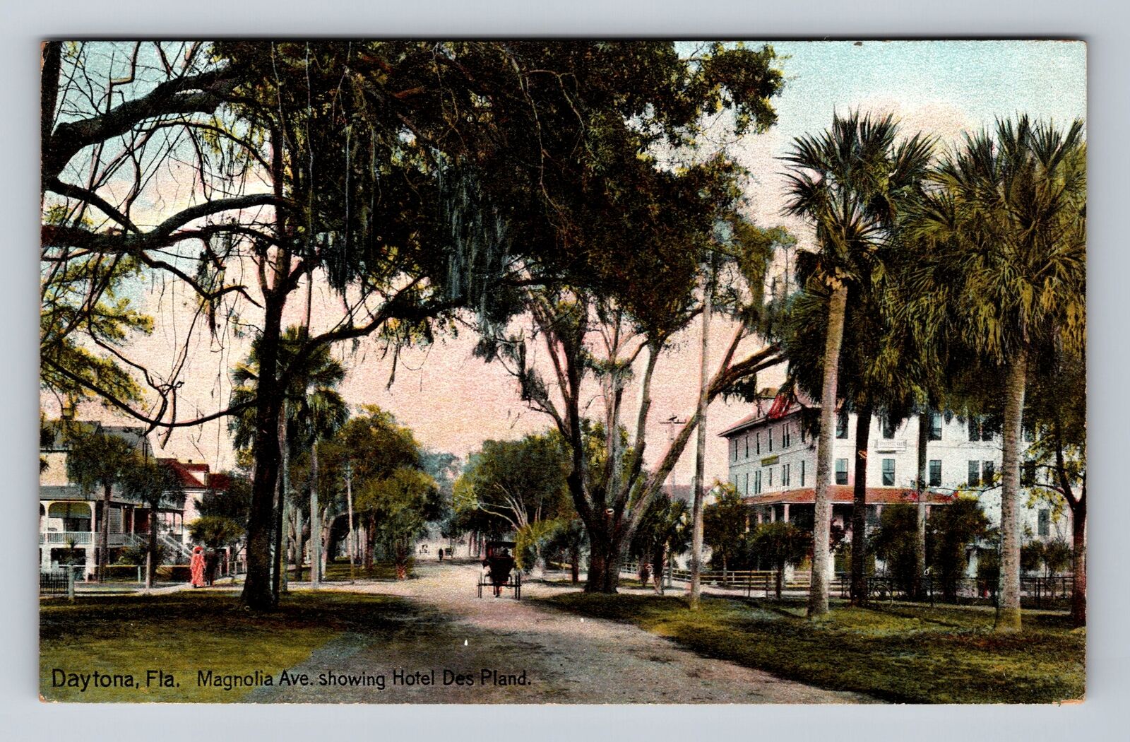 Daytona FL-Florida, Hotel Des Pland, Magnolia Avenue, Antique Vintage Postcard