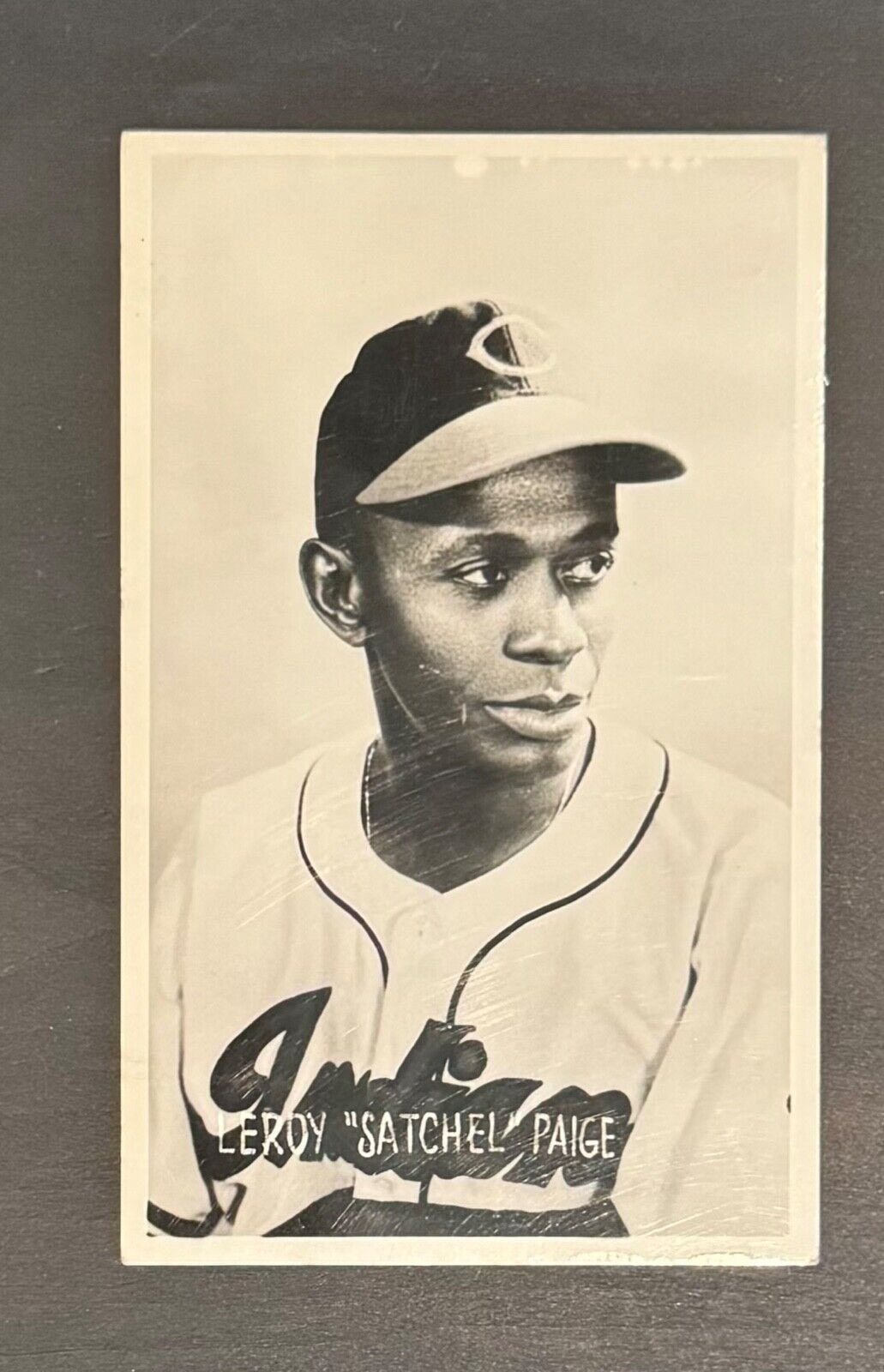 1948  Real Photo Postcard Satchel Paige Cleveland Indians  **Rookie Year**