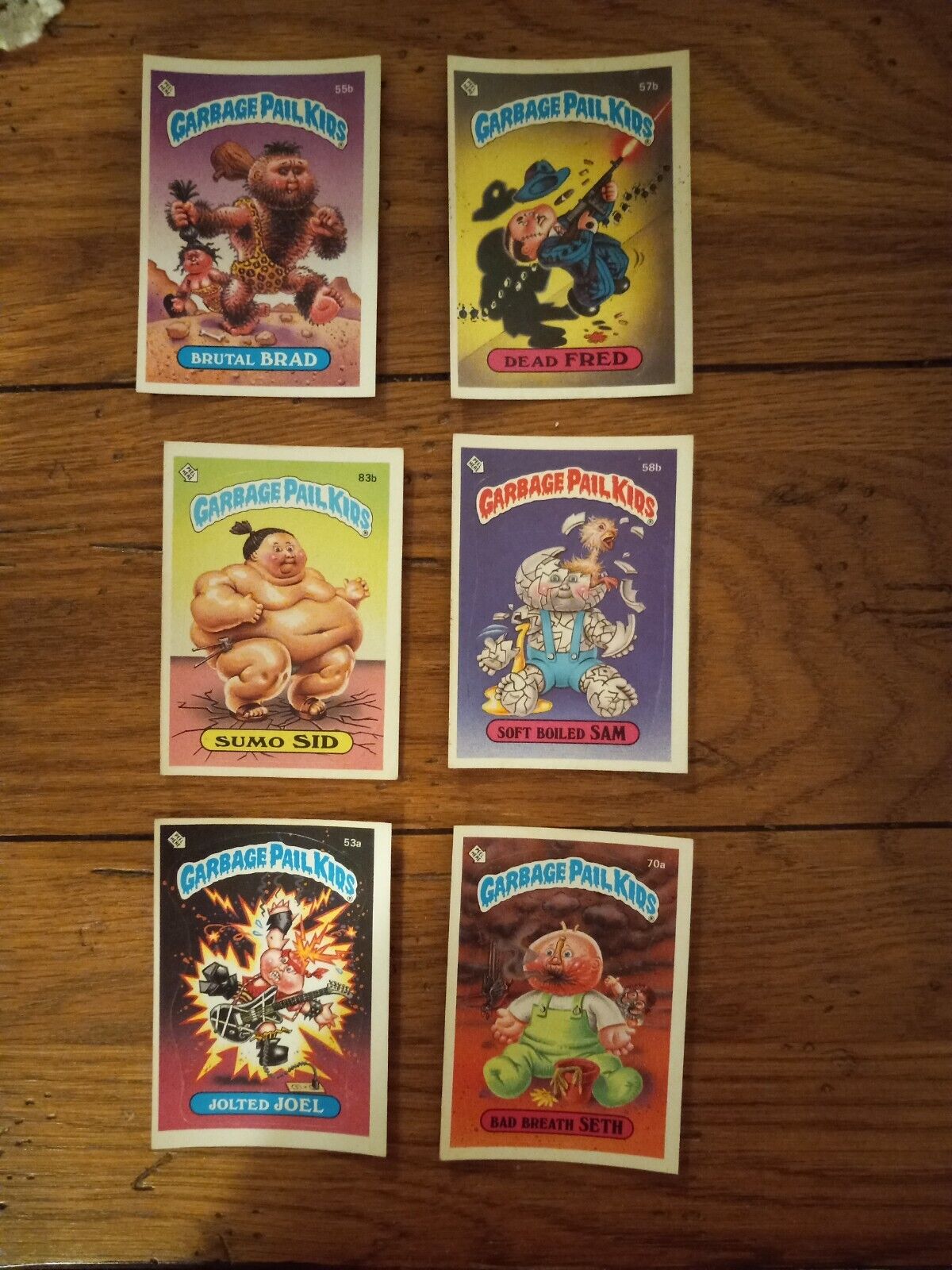 Garbage Pail Kids Cards Stickers 1985 1986 Rare Most Valubale Lot of 6