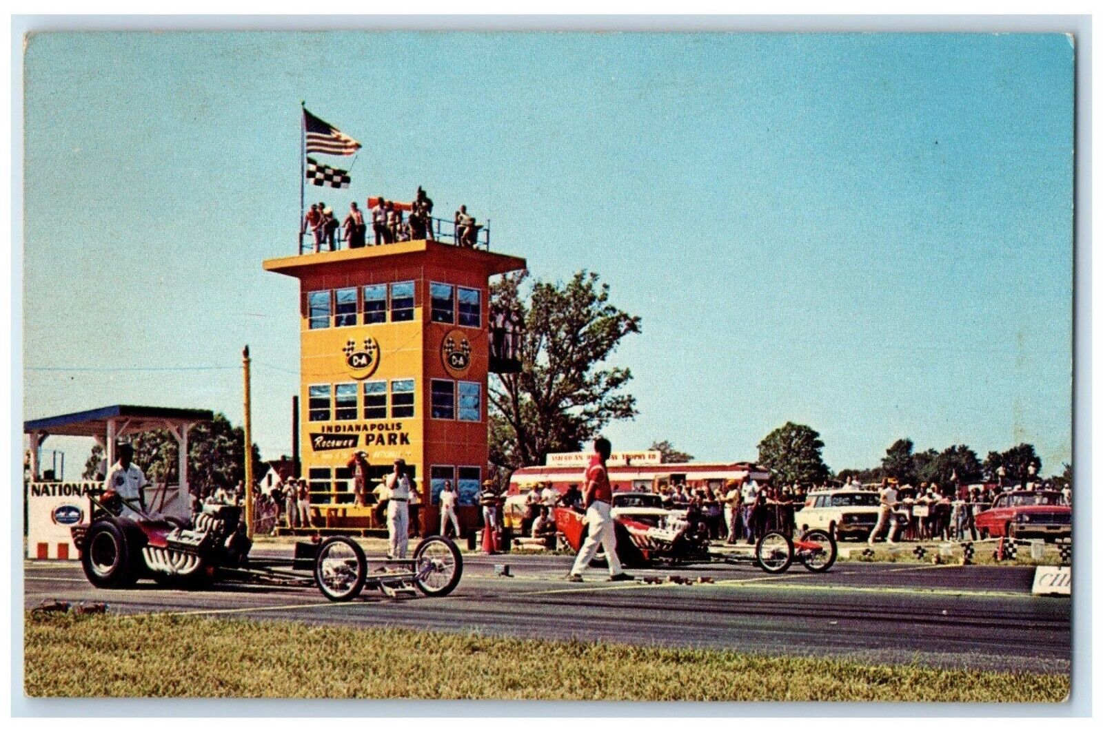 c1950\'s National Championship Drag Races Raceway Park Indianapolis IN Postcard