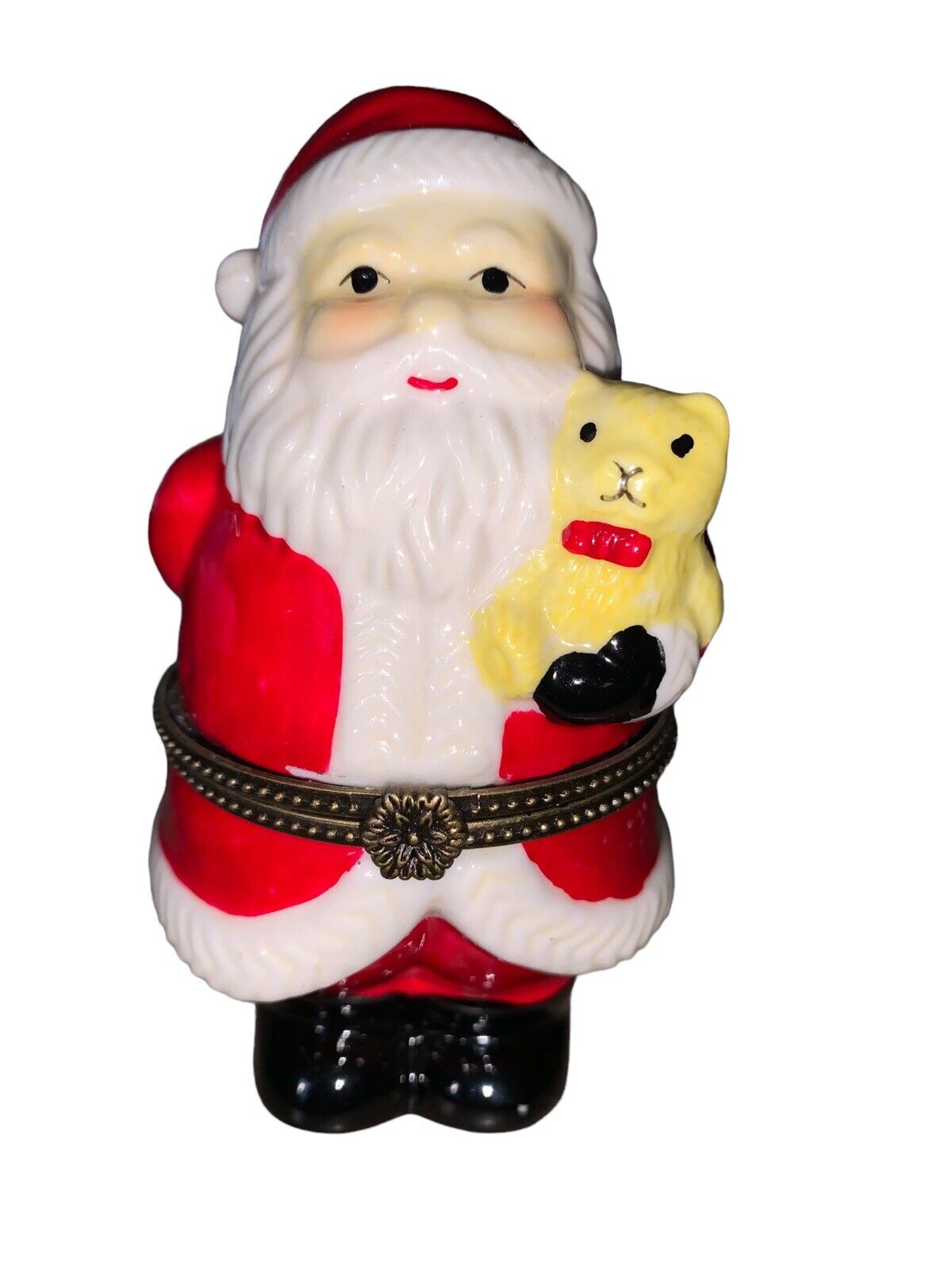 Santa Claus Trinket Box Ceramic High Gloss Egg Christmas