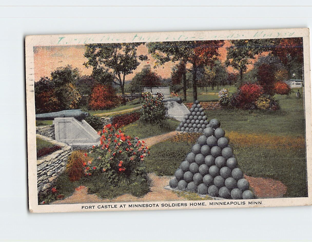 Postcard Fort Castle at Minnesota Soldiers Home Minneapolis Minnesota USA
