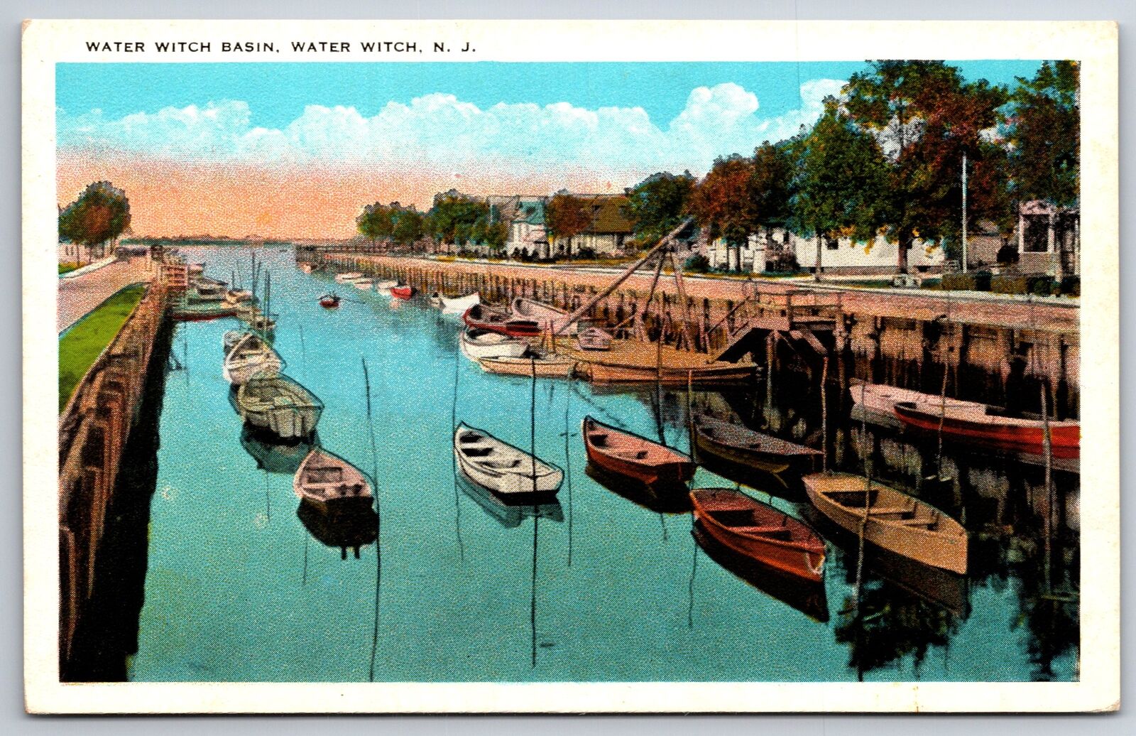 Water Witch New Jersey~Water Witch Basin~Boating~1920s Postcard