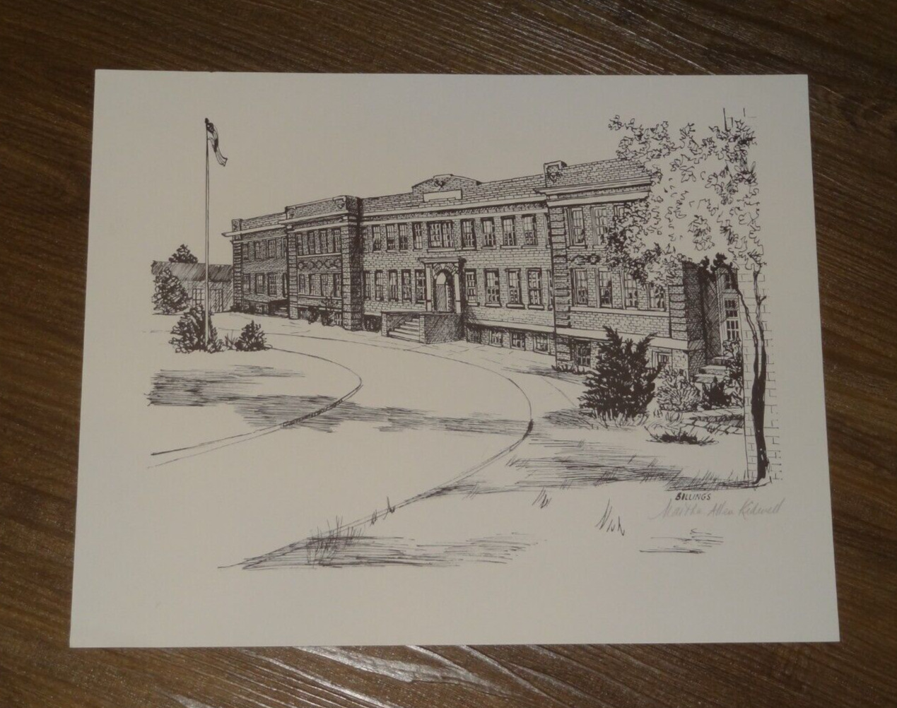 Cleveland Tennessee Bradley Central High School Signed Art Black & White
