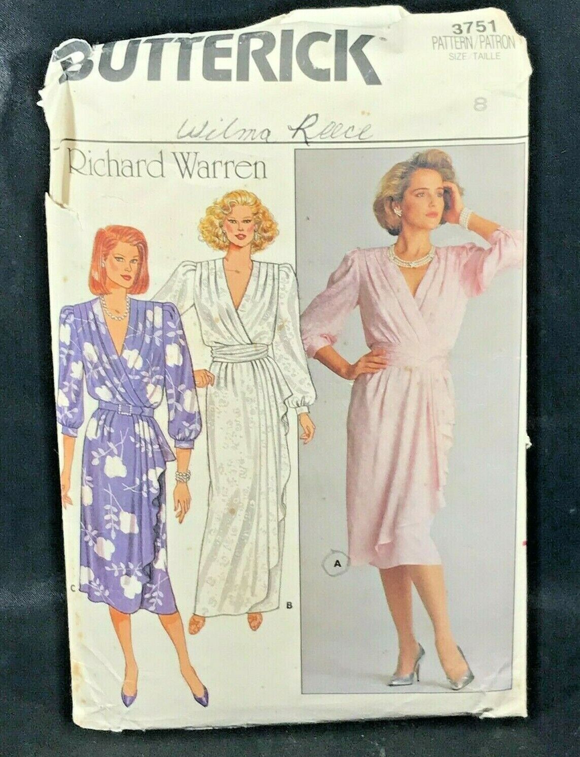 Vintage Sewing Pattern Misses Dress Butterick 3751