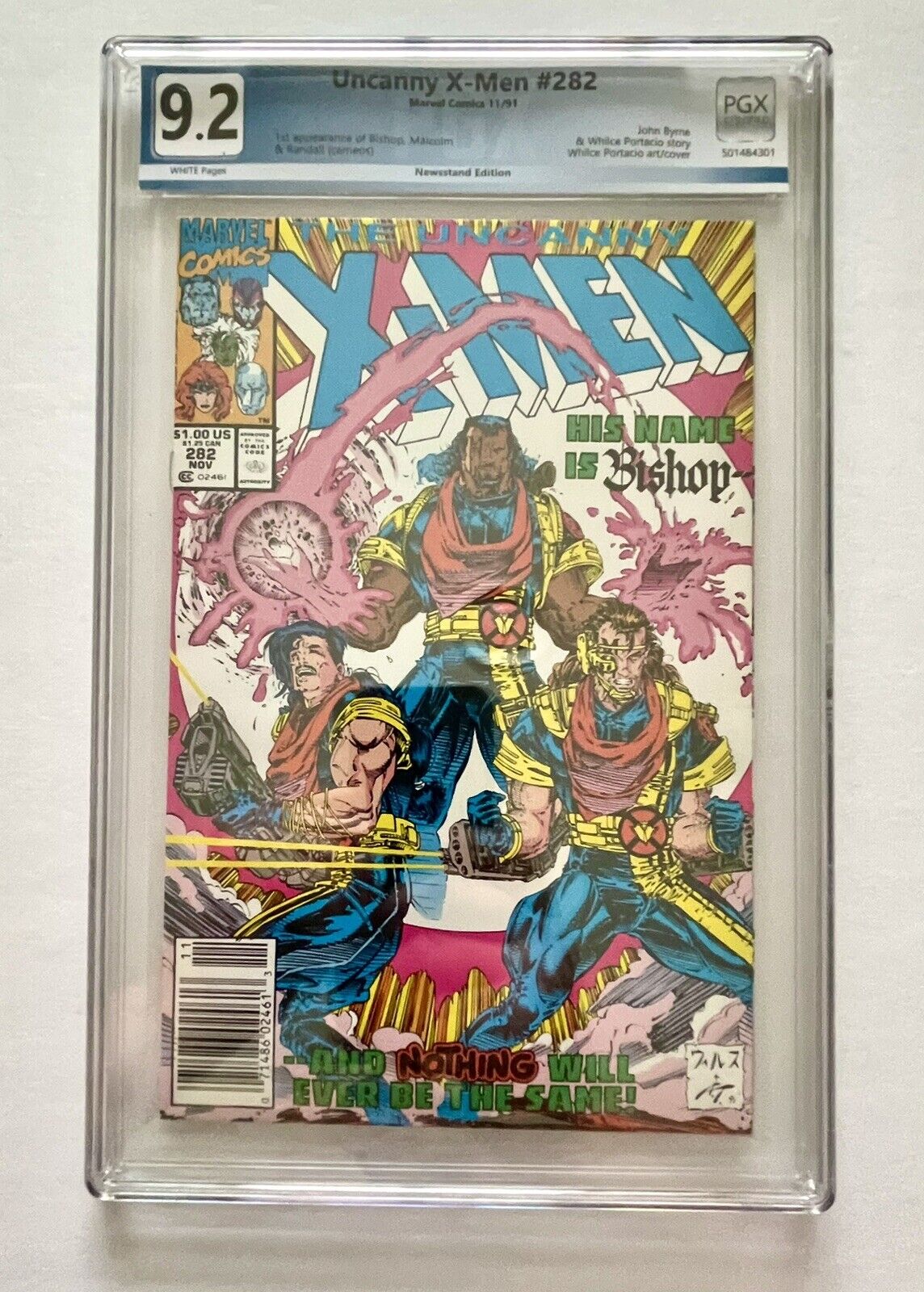 X-MEN # 282: Rare Newsstand Edition… Graded 9.2 First Bishop Key Book