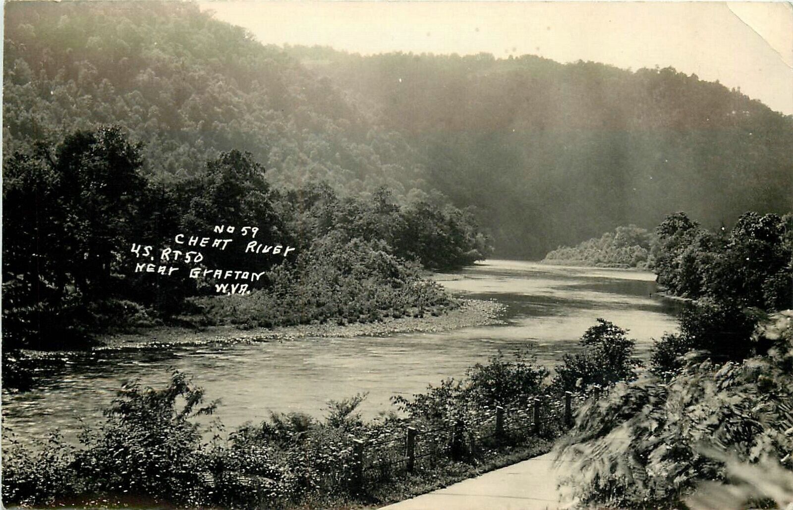 Postcard RPPC 1930s Grafton West Virginia Cheat River #59 24-6150