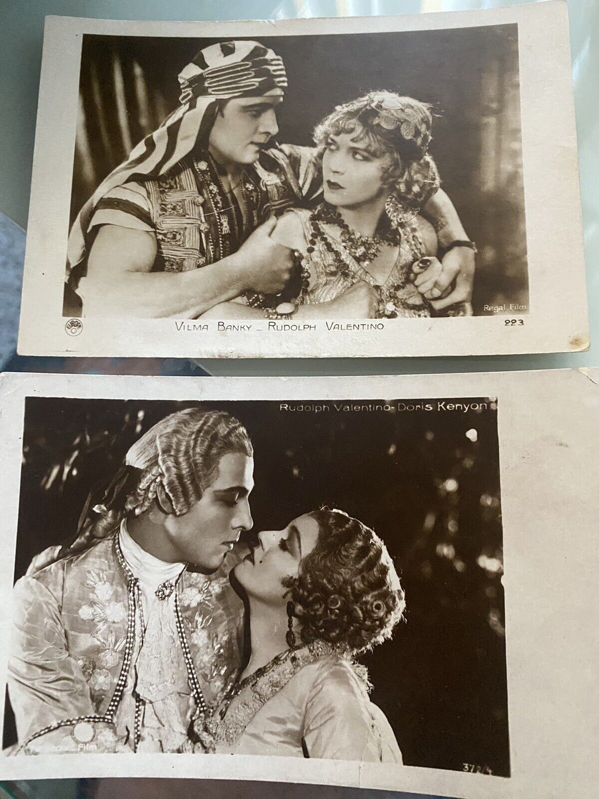 Set of 2 RARE Rudolph Valentino RPPC Vintage Postcards