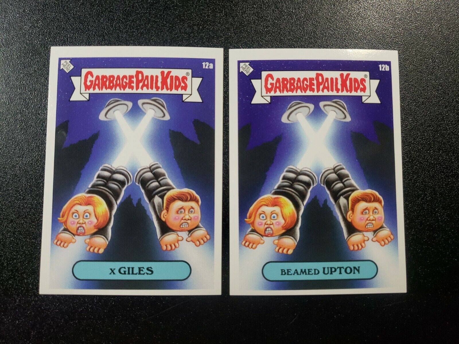 X Files David Duchovny Gillian Anderson Spoof Garbage Pail Kids 2 Card Set