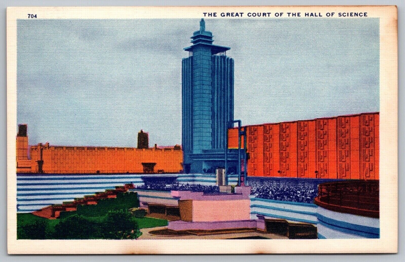 Great Court Hall Science Chicago World Fair Historical Arena Photo VTG Postcard
