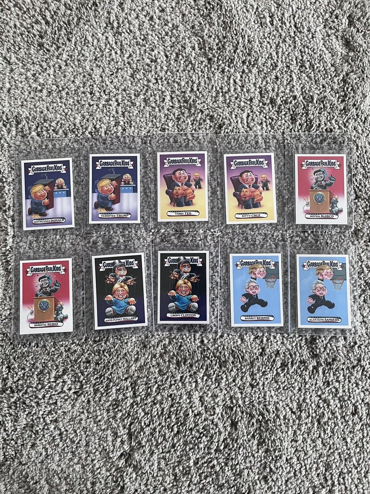 2016 Garbage Pail Kids SUPER TUESDAY Presidential Candidate Complete Set Trump