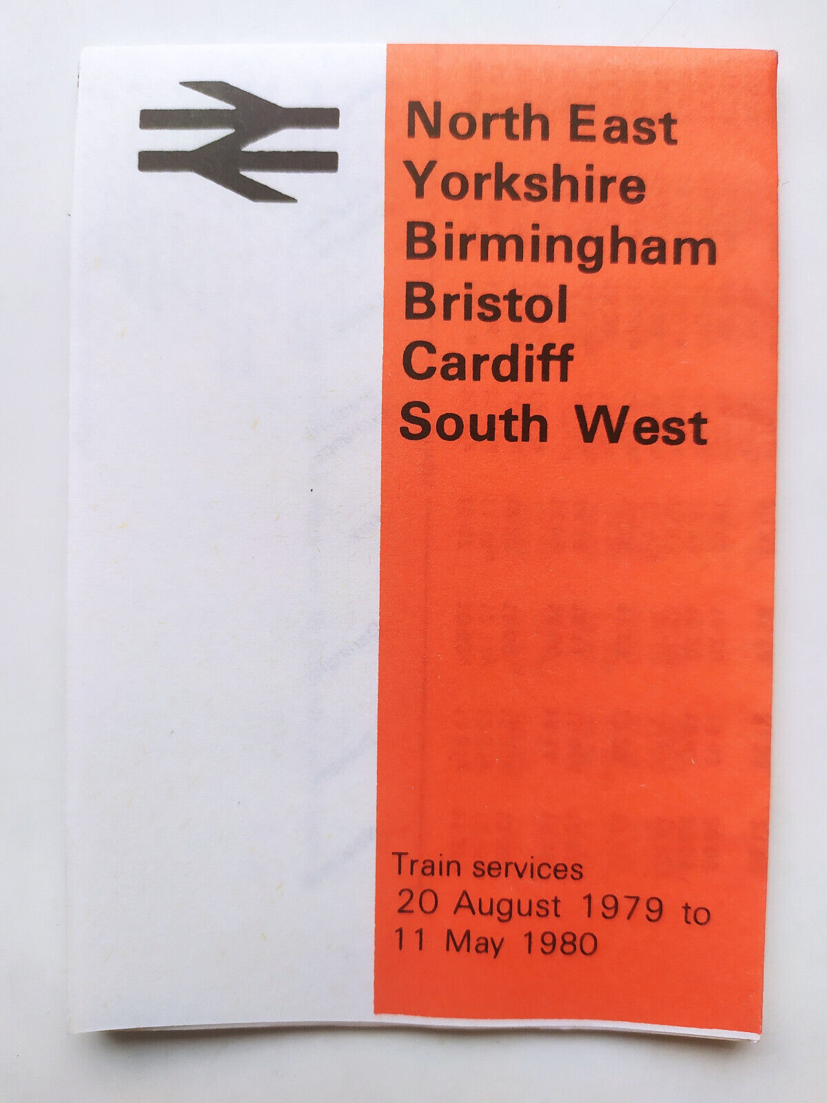 British Rail Pocket Timetable North East Yorkshire Bristol West August 1979