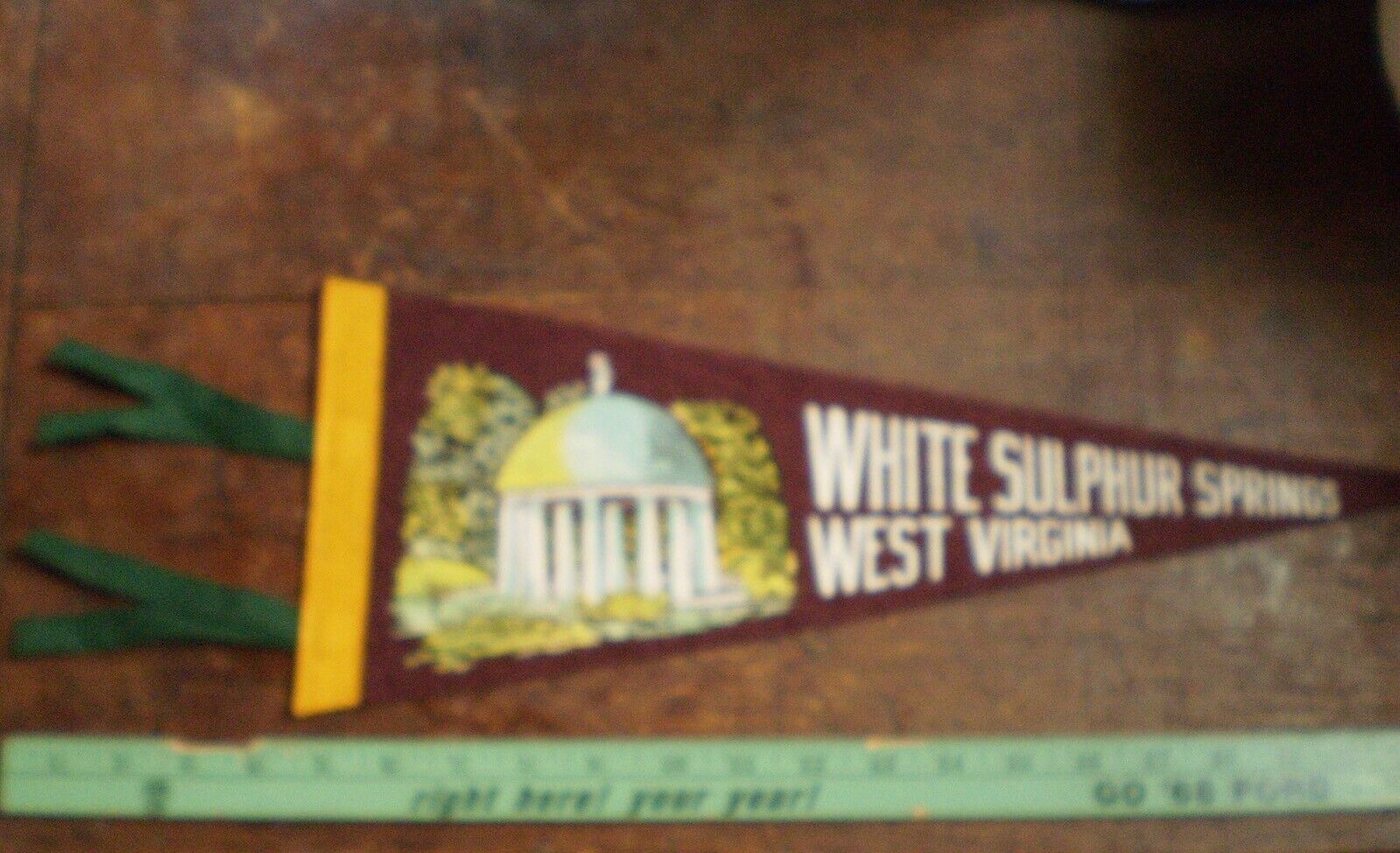 Vtg 1930-40’s Felt Pennant White Sulphur Springs West Virginia
