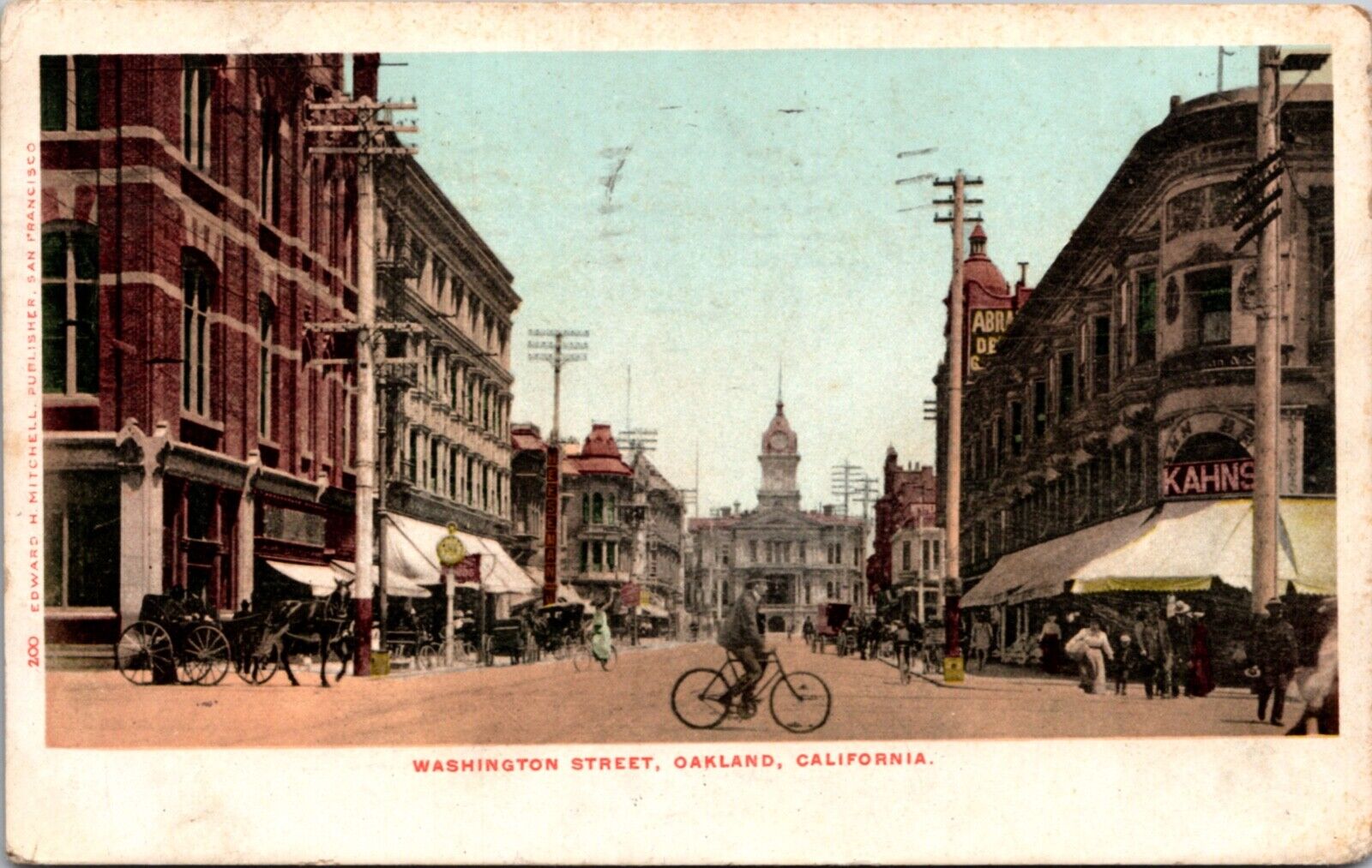 Postcard Washington Street in Oakland, California