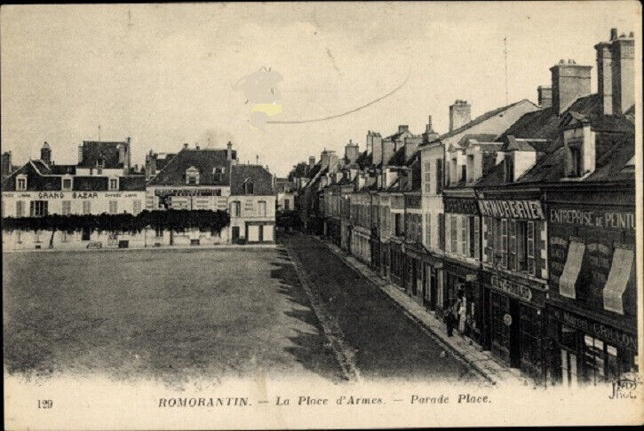 France Postcard 1929, Romorantin Lanthenay Loir et Cher, La Place d\'Armes