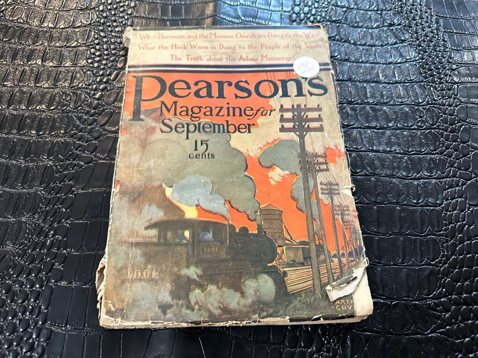 SEPTEMBER 1909 PEARSONS magazine - great train cover art