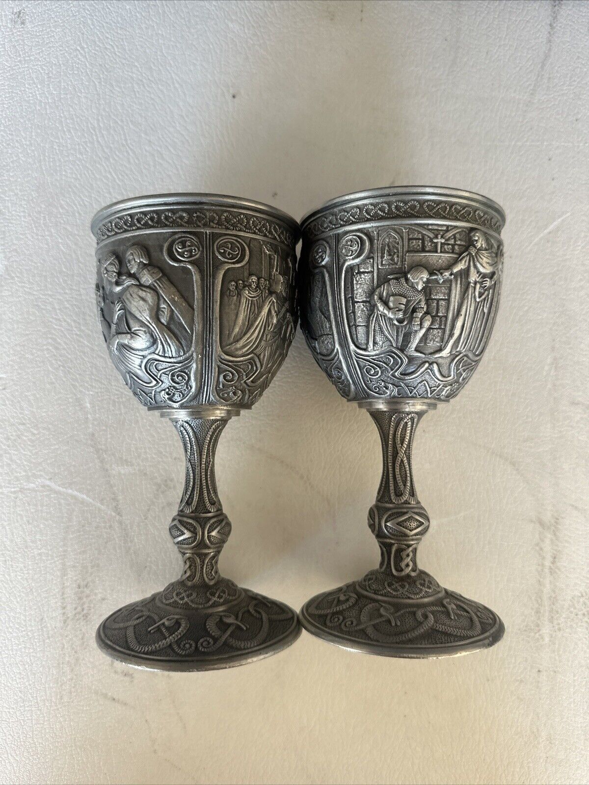 Vintage  Excalibur Goblet Guinevrre, Lancelot Arthurian  Society Fine Pewter
