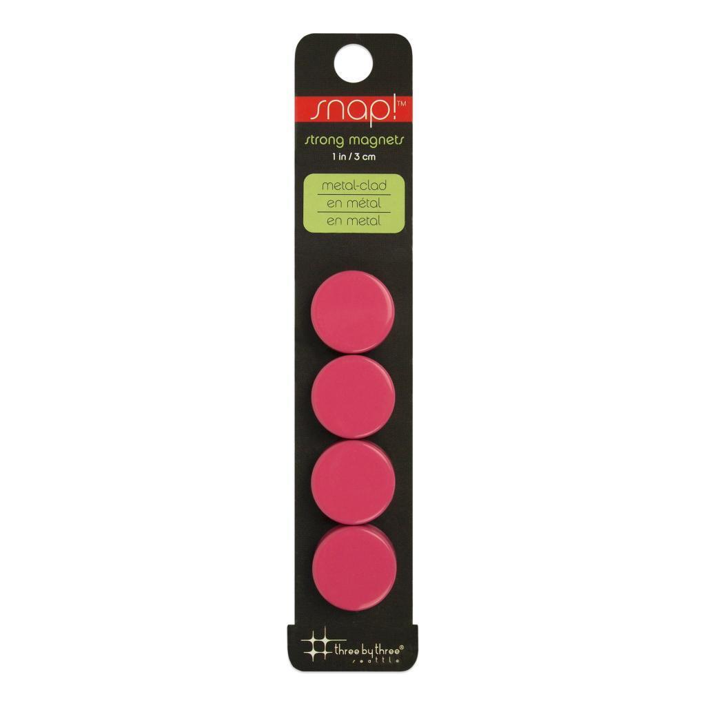 snap strong Pink Magnets - 0.75 inch - 4 pack