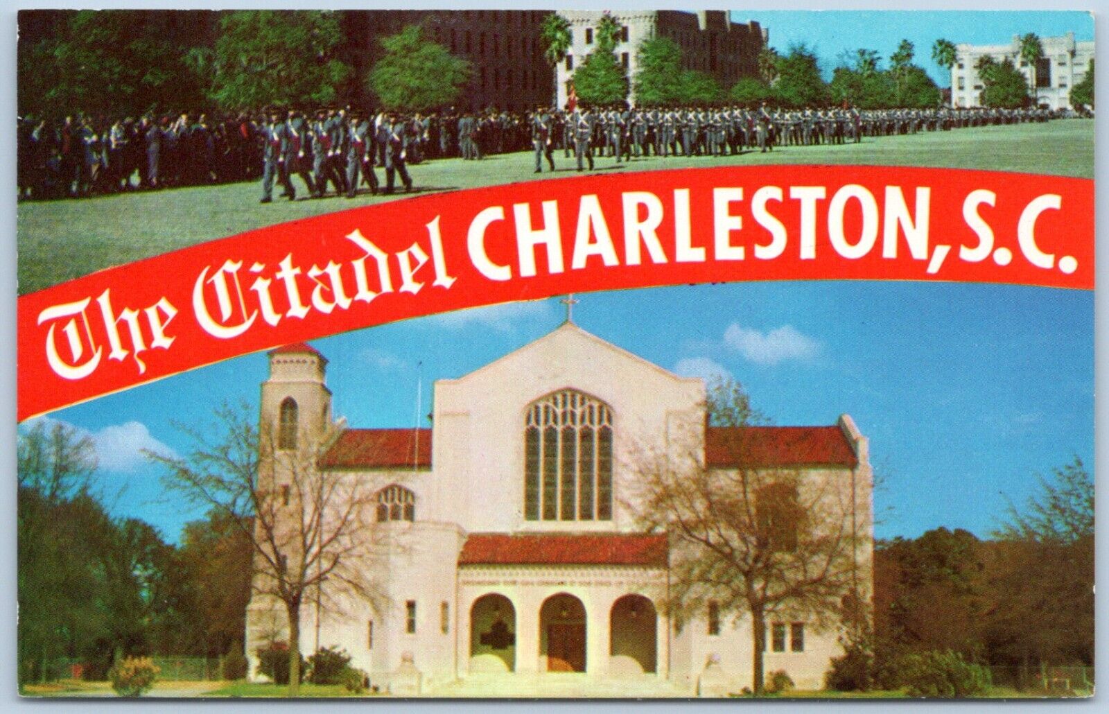 Postcard South Carolina The Citadel Charleston SC Military College Chapel B58
