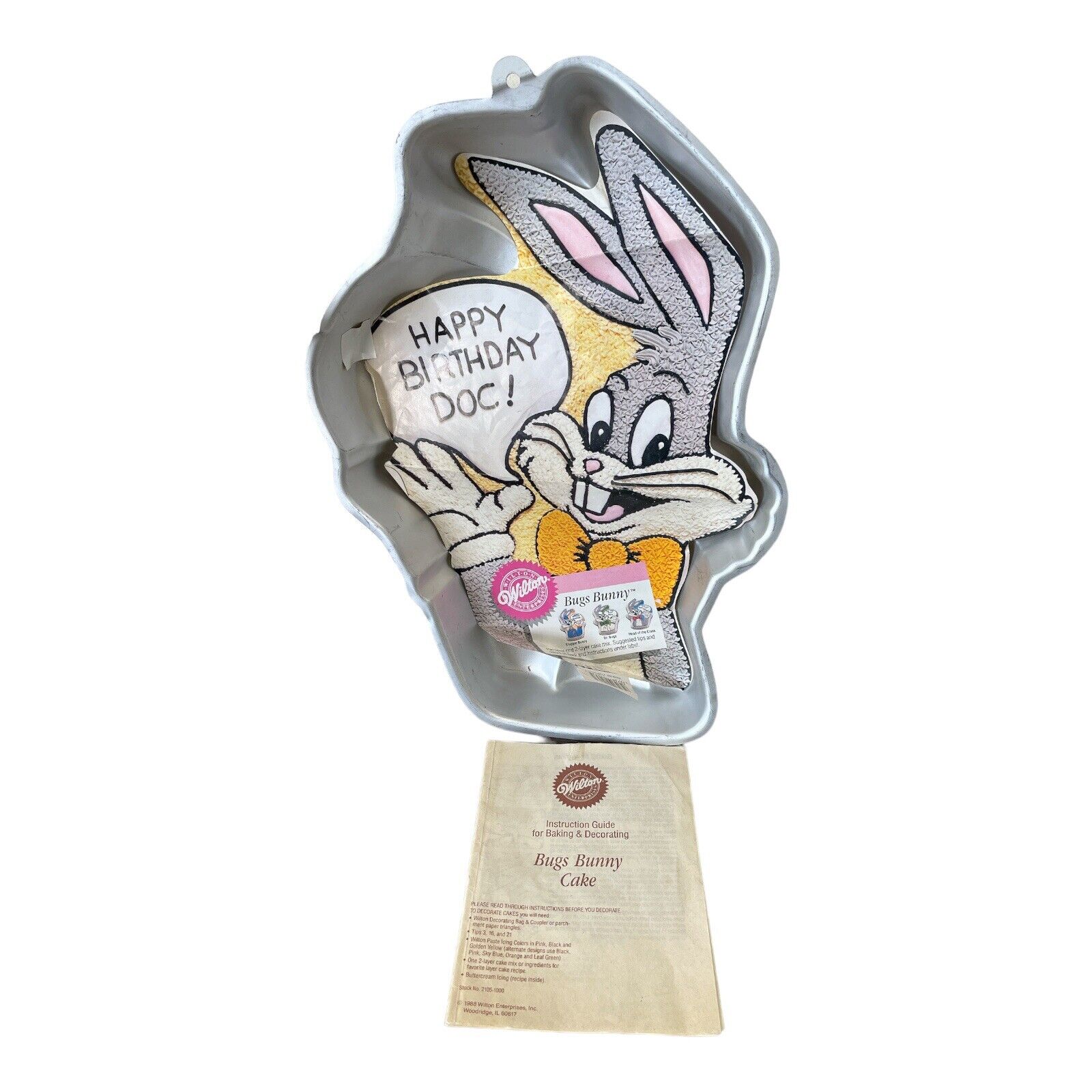 Vintage Wilton Bugs Bunny Looney Tunes Cake Pan 1989 2105-8253