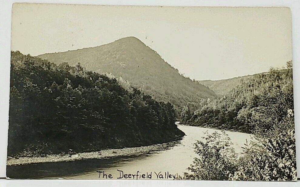 RPPC The Deerfield Valley 1908 to Ithaca NY Real Photo Postcard I7