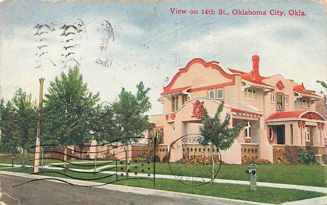 14th Street Oklahoma City OK 1914 VTG P117