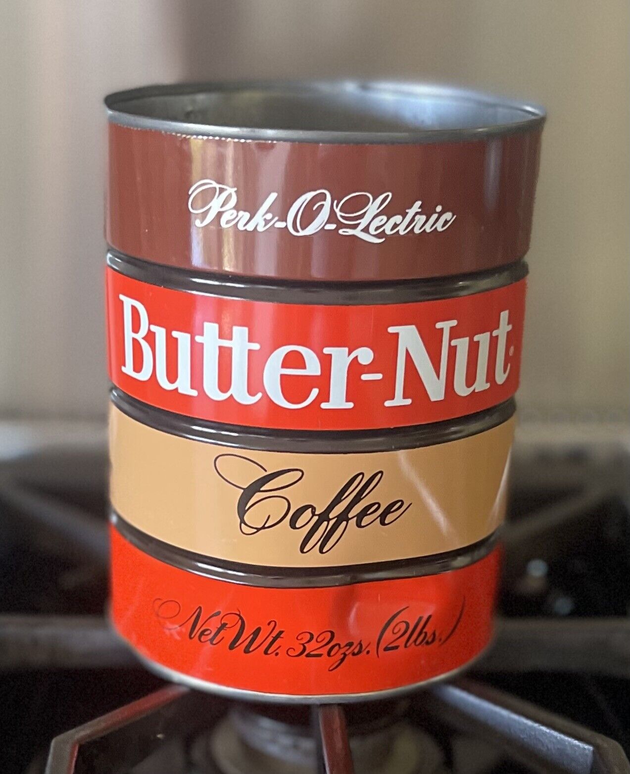 Vintage 32-Ounce Size Butter-Nut Perk-O-Lectric Coffee Can - No Lid, No Coffee