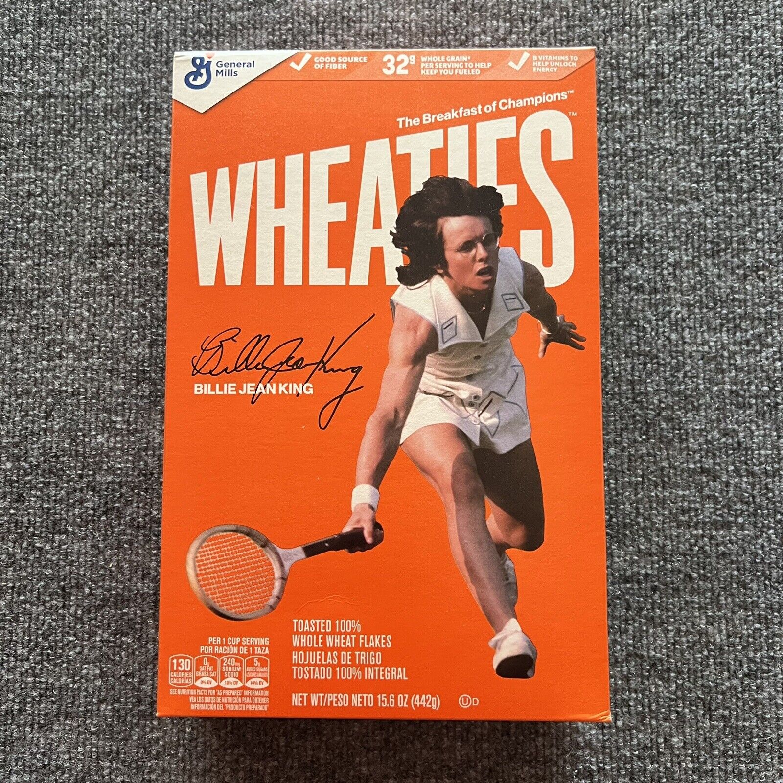 2024 TENNIS STAR BILLIE JEAN KING LIMITED EDITION WHEATIES CEREAL BOX SEALED