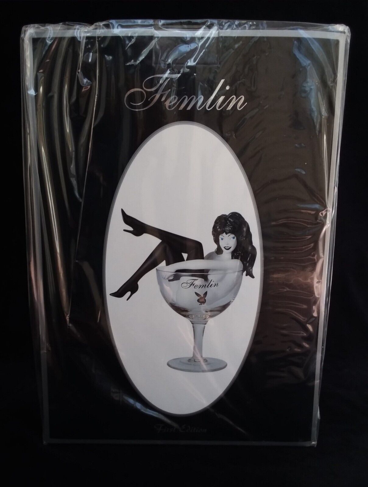 Playboy 2002 First Edition FEMLIN IN CHAMPAGNE GLASS, Brand New in Box