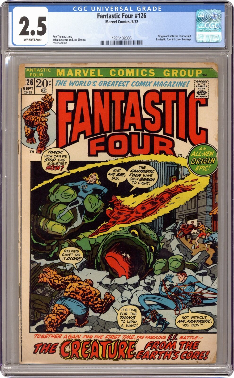Fantastic Four #126 CGC 2.5 1972 4325408005