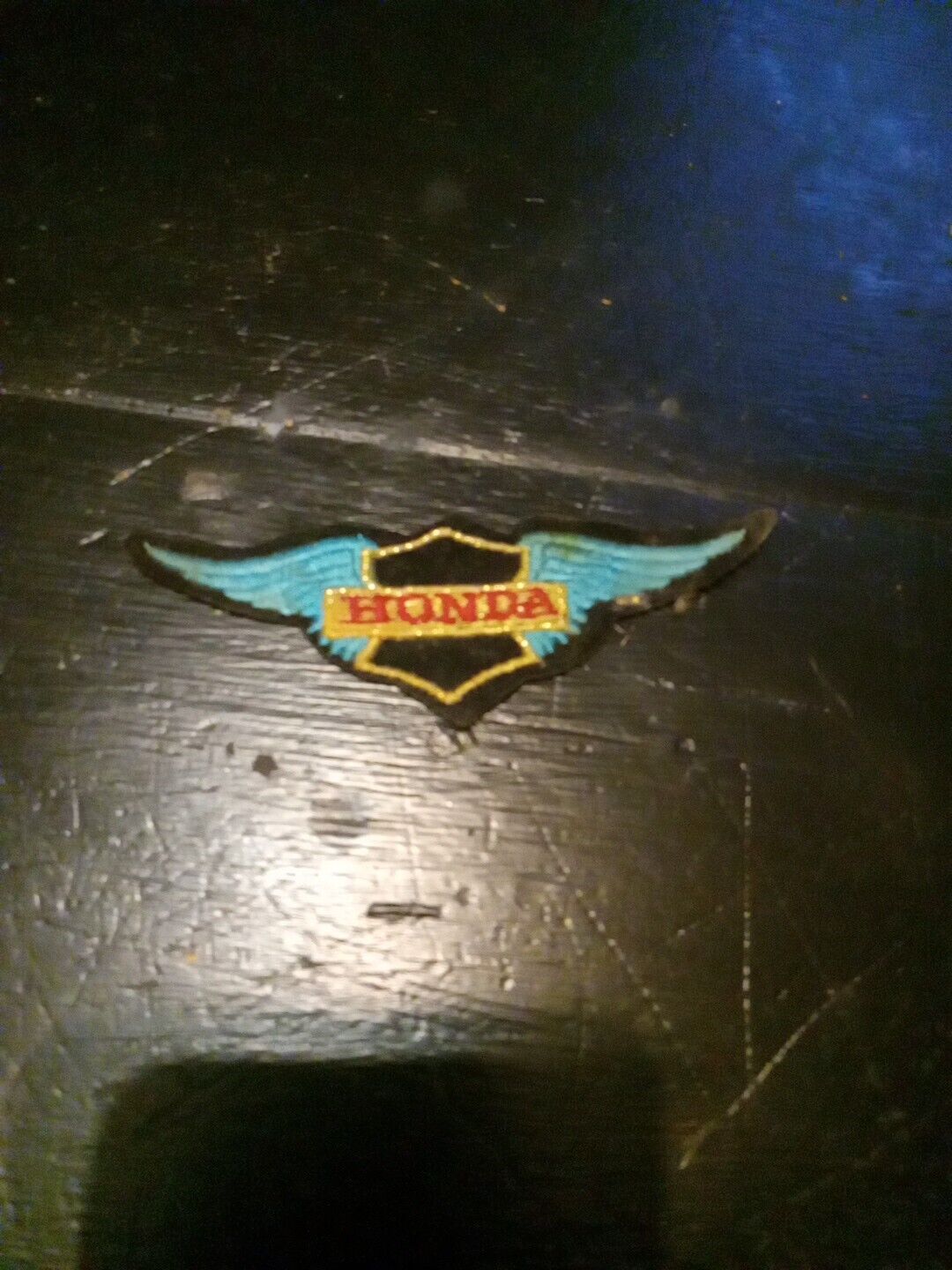 Vintage Sew-on Patch Honda Blue Wings