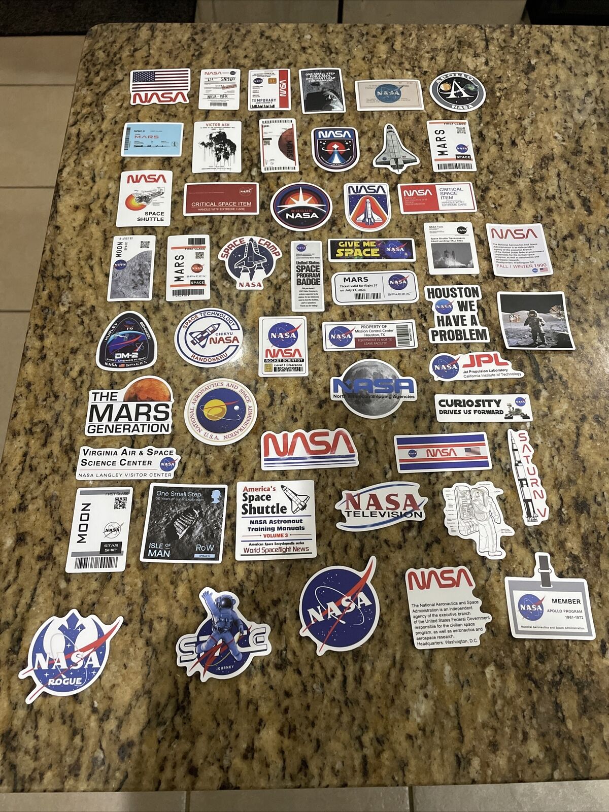 Huge Lot Of 50pcs Decals/Stickers NASA Mars Space Sticker Bomb NEW