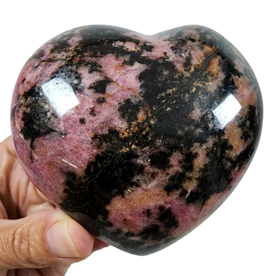Rhodonite Crystal Polished Heart 1lb 2.6oz
