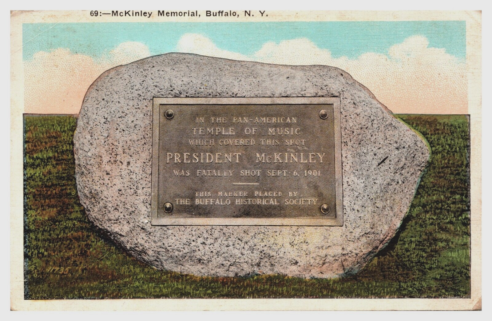McKinley Memorial Buffalo NY New York 1922 Posted White Border Postcard
